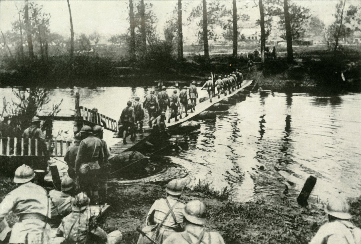 Francia csapatok átkelés a folyón, 1919. alkotó: Unbekannt