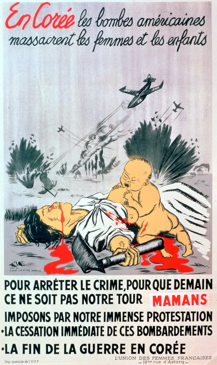 Koreai háborúellenes francia plakát, 1950 alkotó: Unbekannt