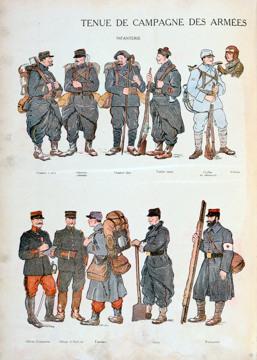 Francia hadsereg egyenruhái, első világháború, 1914 alkotó: Unbekannt