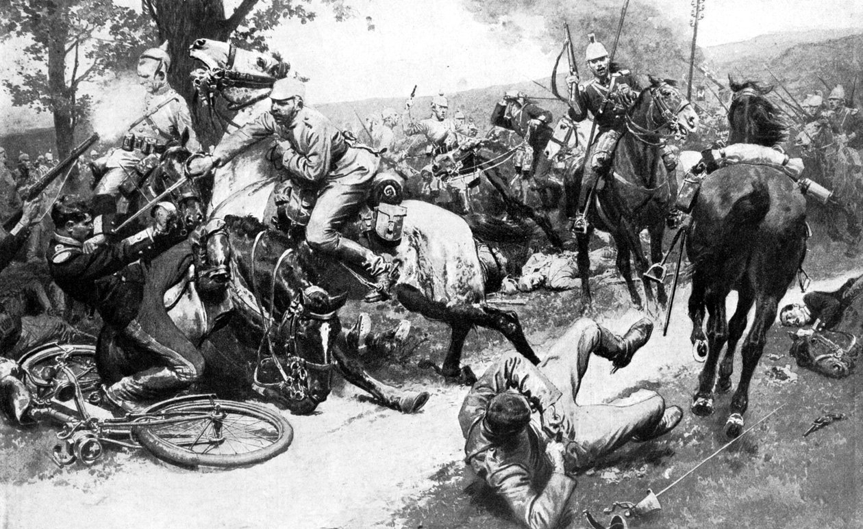 A francia lovasság német csapatokat támad, első világháború, 1914 alkotó: Unbekannt
