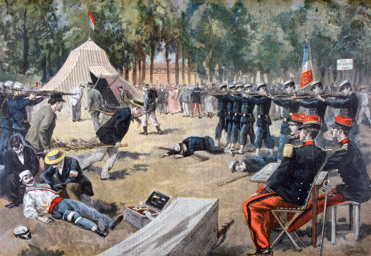 Francia katonai manőverek: elsősegélynyújtók, 1897 alkotó: Unbekannt