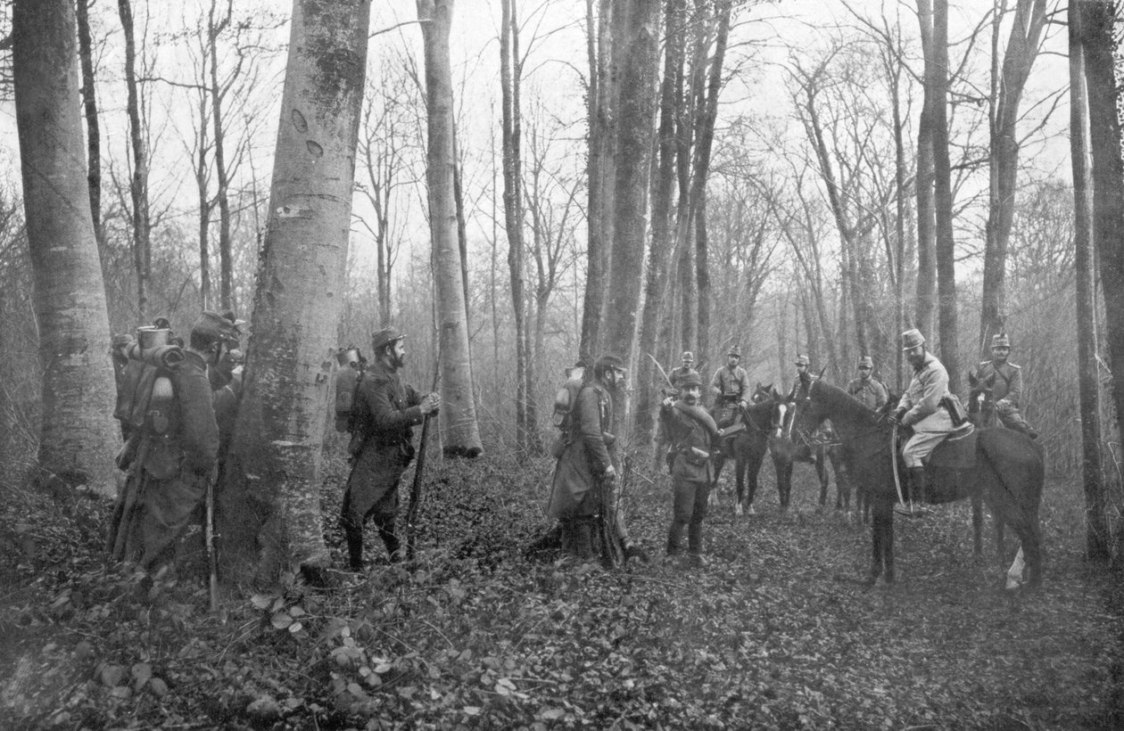 Francia járőrök a franciaországi Argonne-erdőben, 1915 alkotó: Unbekannt