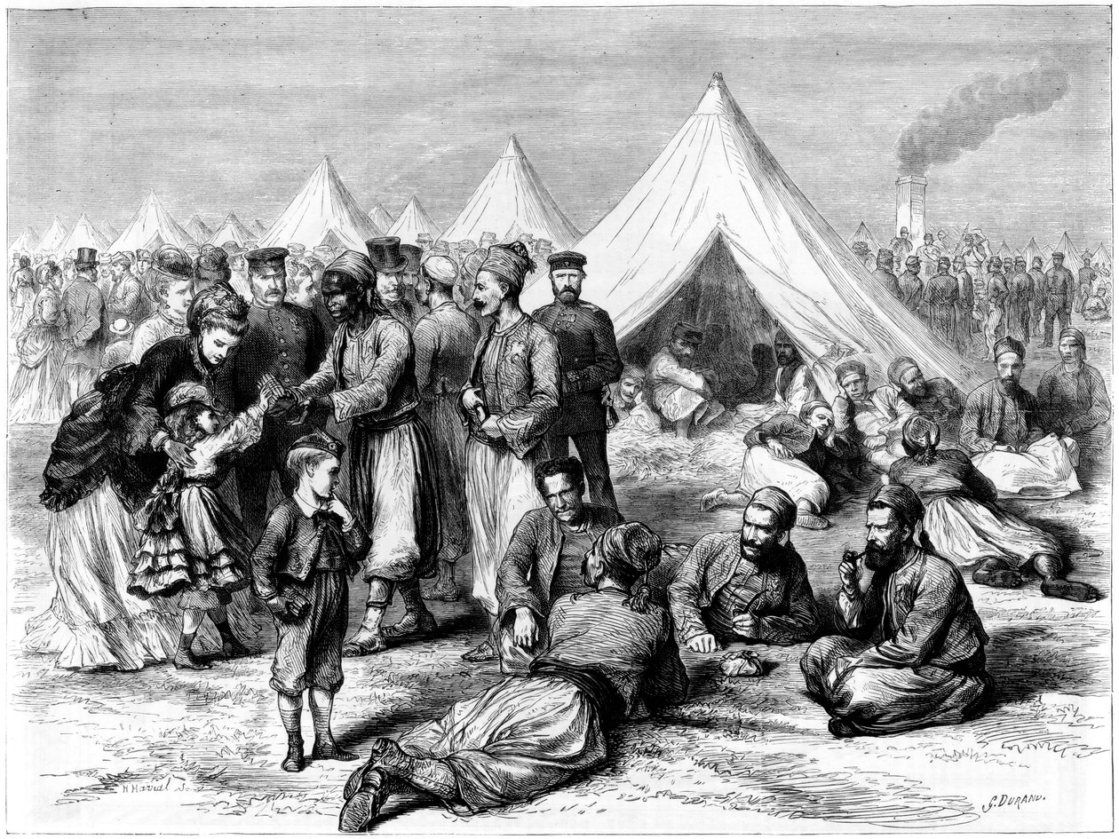 Francia hadifogolytábor Wahnban, Köln mellett, francia-porosz háború, 1870 alkotó: Unbekannt