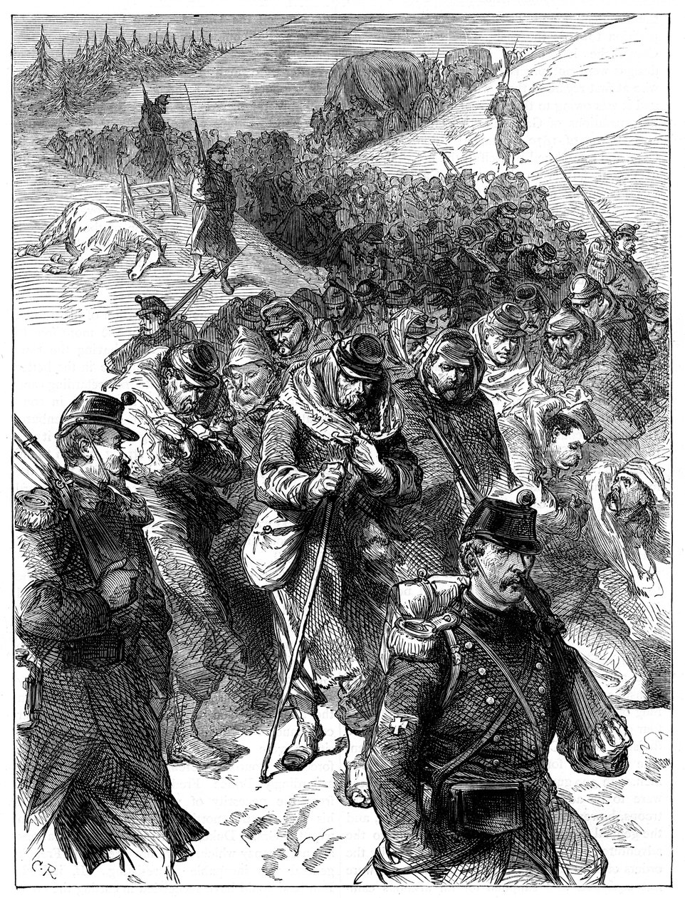 Francia visszavonulás Svájcba, 1871. január 30-február 1. c1880 alkotó: Unbekannt