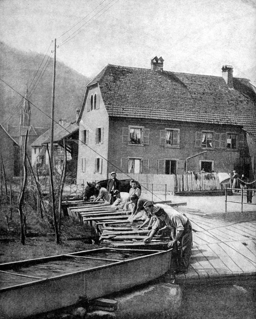 Mosodat mosó francia katonák, I. világháború, 1915 alkotó: Unbekannt