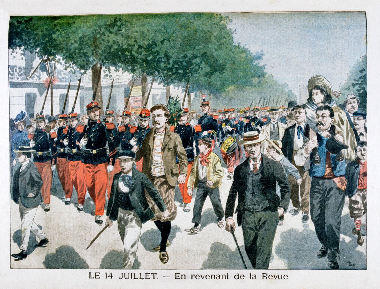 A Szemléből 1901. július 14-én visszatérő francia katonák alkotó: Unbekannt