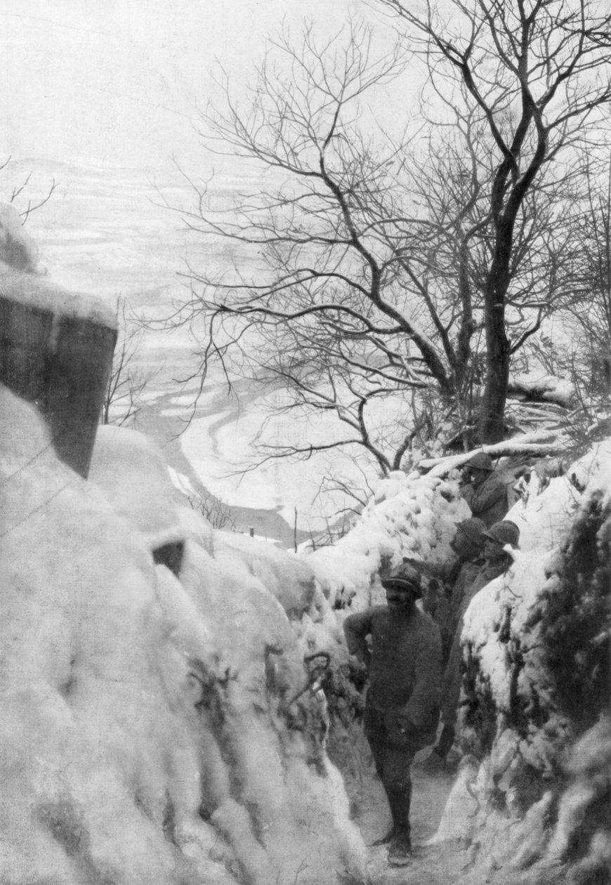 Francia lövészárkok a Piave folyón, olasz front, 1917. december alkotó: Unbekannt
