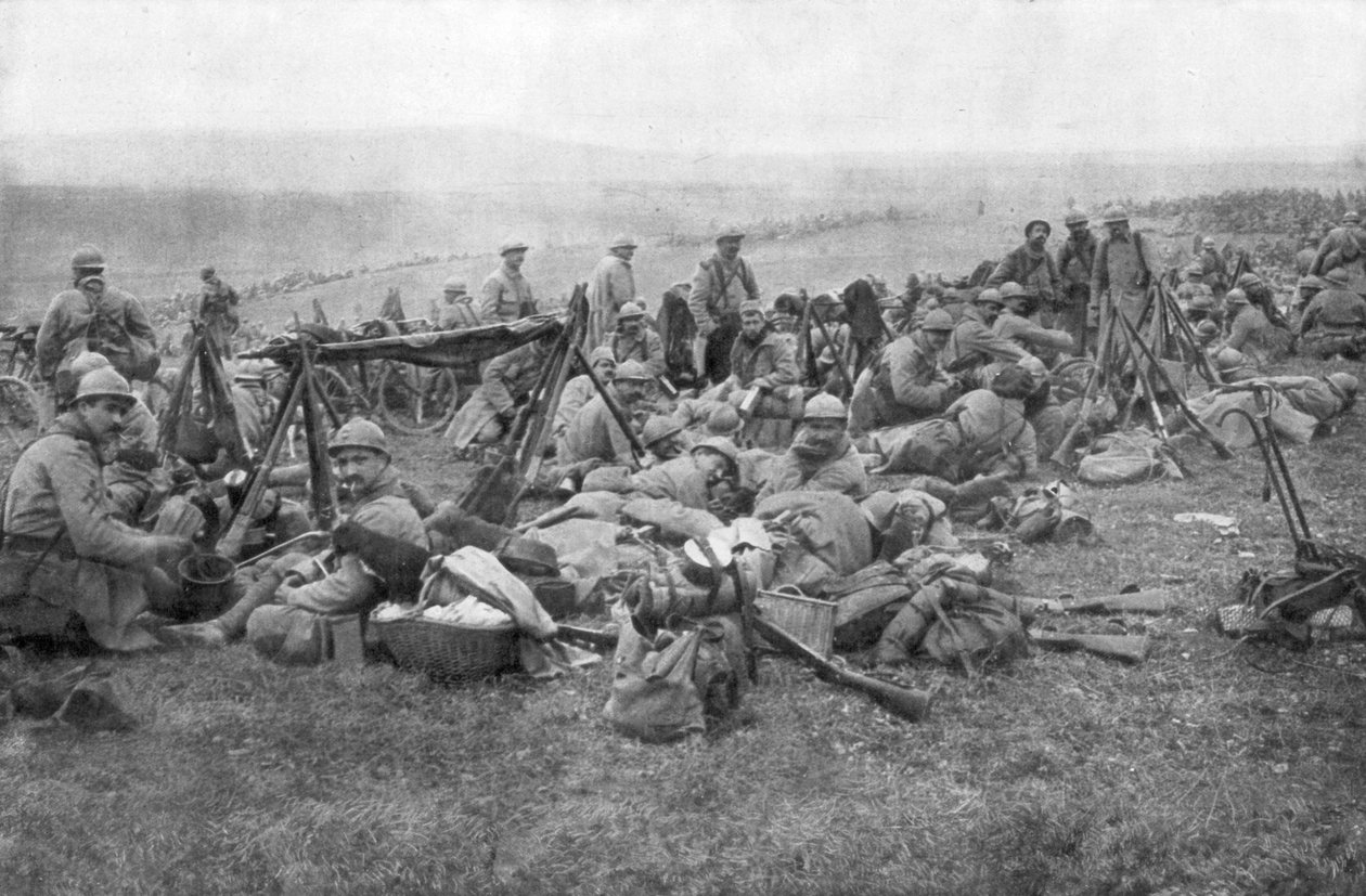 Francia csapatok nyugalomban, Verdun, Franciaország, 1916 alkotó: Unbekannt