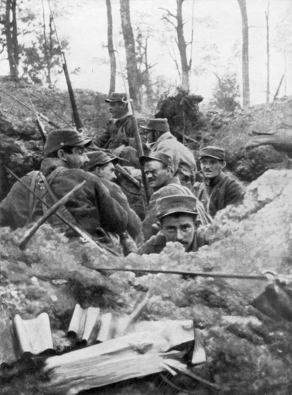 Francia csapatok a franciaországi Calonne árokrendszerében, 1915. július alkotó: Unbekannt