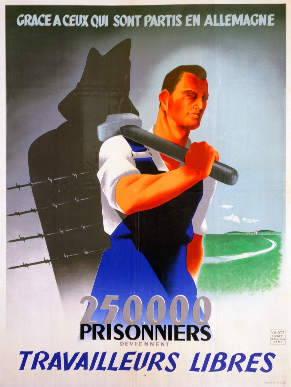 Francia munkások Németországért plakát, 1943 alkotó: Unbekannt