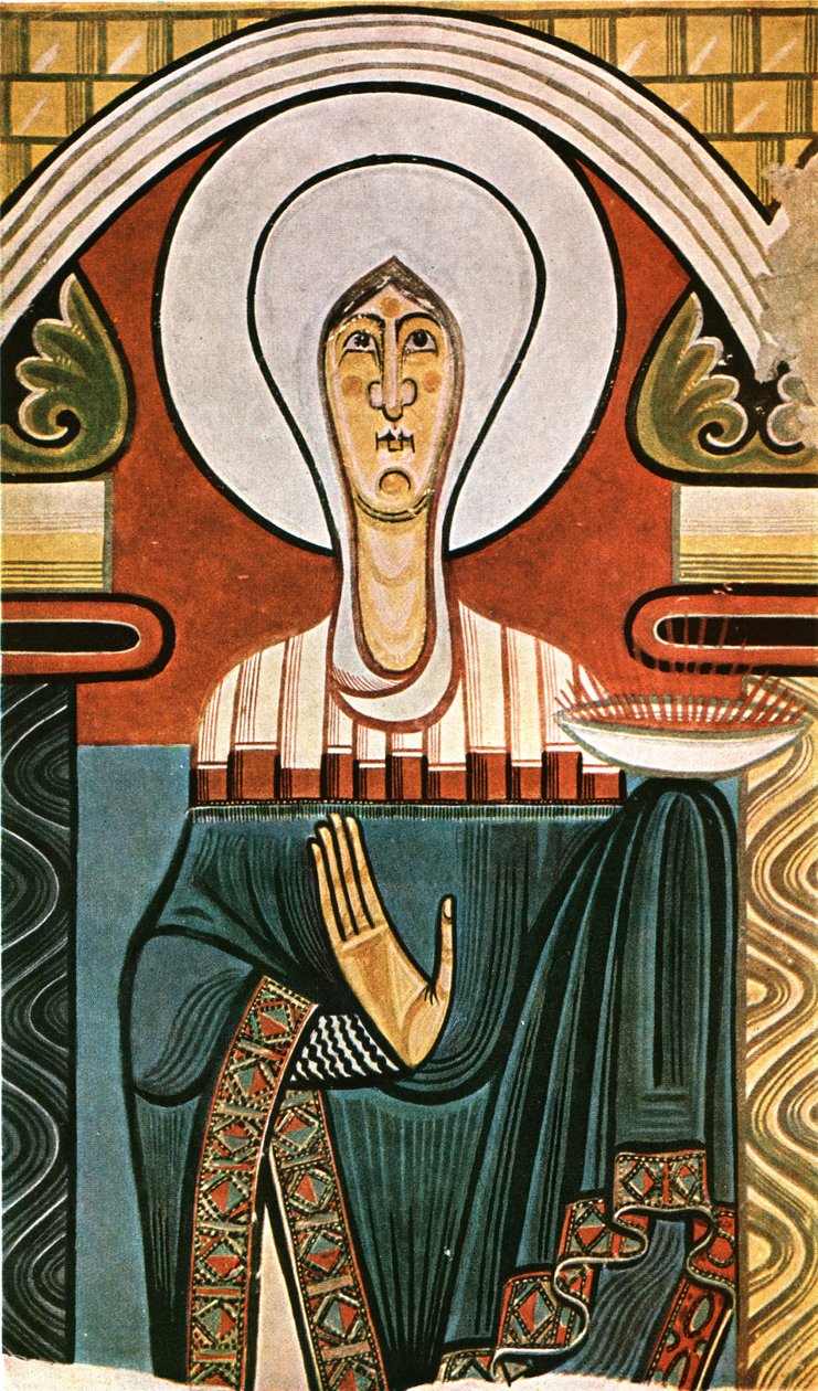 Freskó a Sant Climent de Tahüll templomban, Katalónia, Spanyolország, 1928. alkotó: Unbekannt