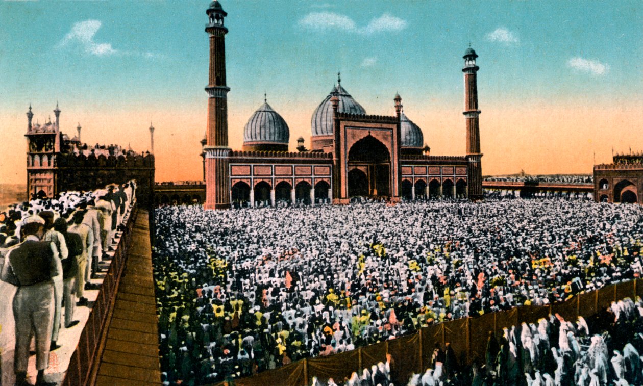 Pénteki imák, Jama Masjid, Delhi, India, 20. század eleje alkotó: Unbekannt