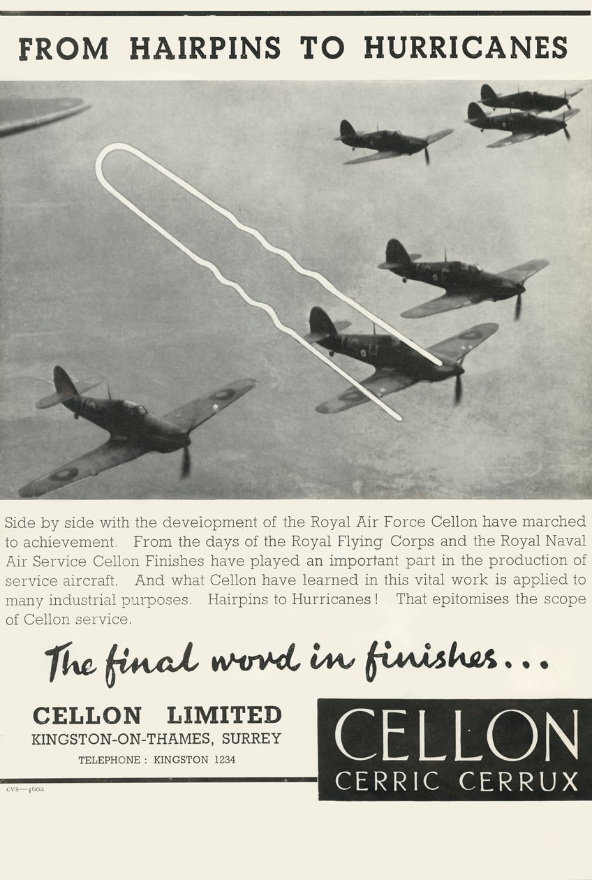A hajtűktől a hurrikánokig – Cellon Limited, 1941. alkotó: Unbekannt
