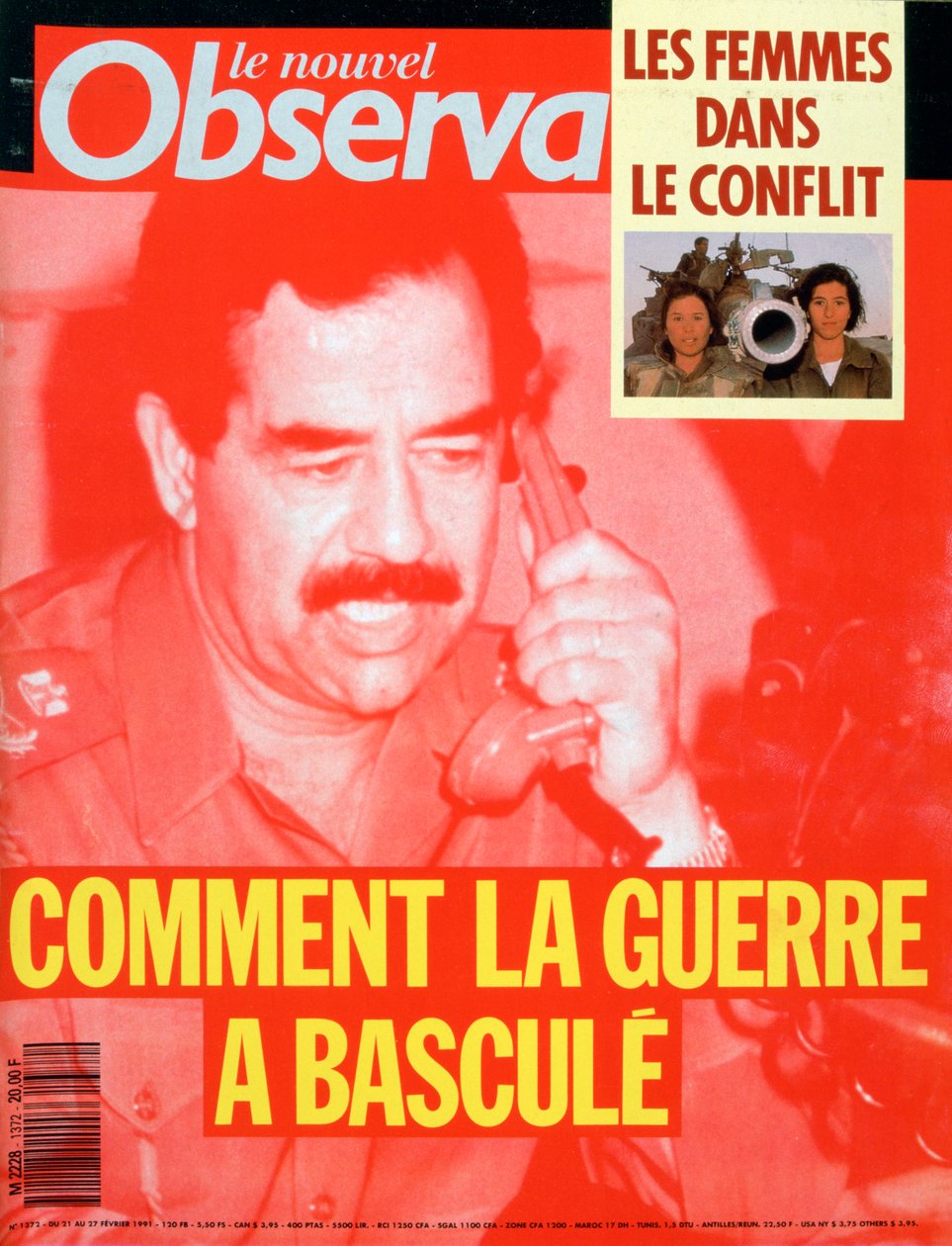 A Le Nouvel Observateur címlapja, 1991. február alkotó: Unbekannt
