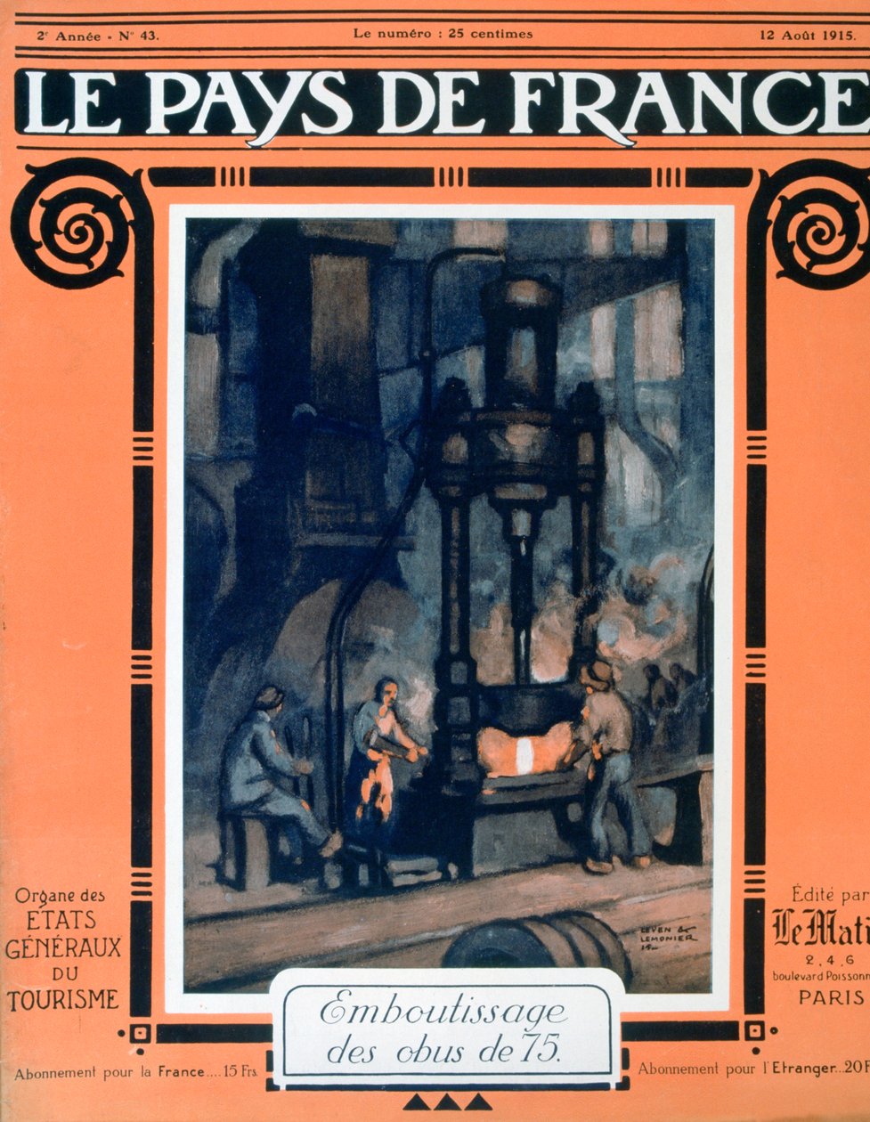 A Le Pays de France címlapja, 1915. augusztus 12 alkotó: Unbekannt