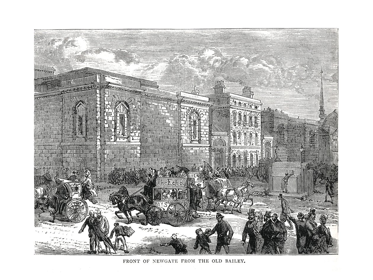 Newgate eleje az Old Bailey felől, 1878 alkotó: Unbekannt