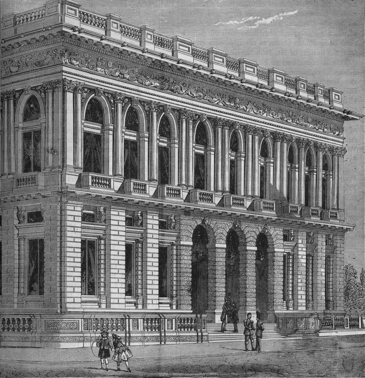 A Hadsereg és Navy Club frontja, Westminster, London, 1870 1878 alkotó: Unbekannt