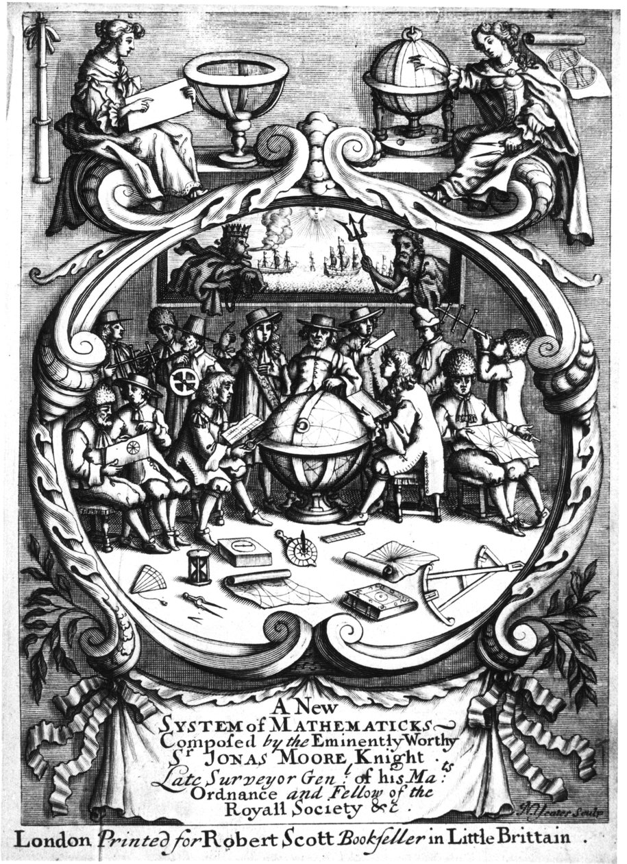 Jonas Moore: A matematika új rendszerének előlapja, 1681 alkotó: Unbekannt