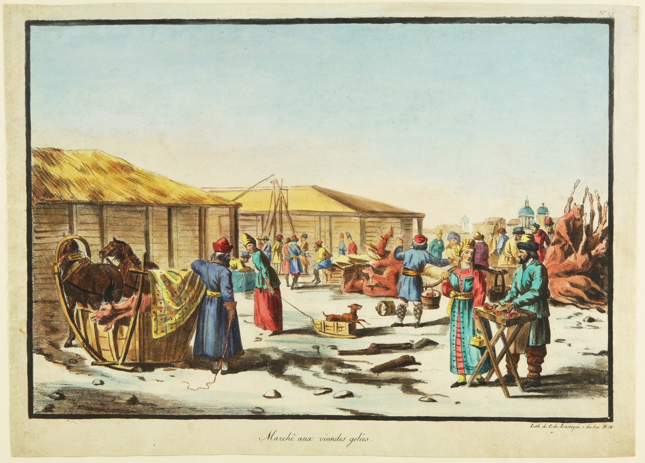 Fagyasztott húspiac, 1814 körül alkotó: Unbekannt