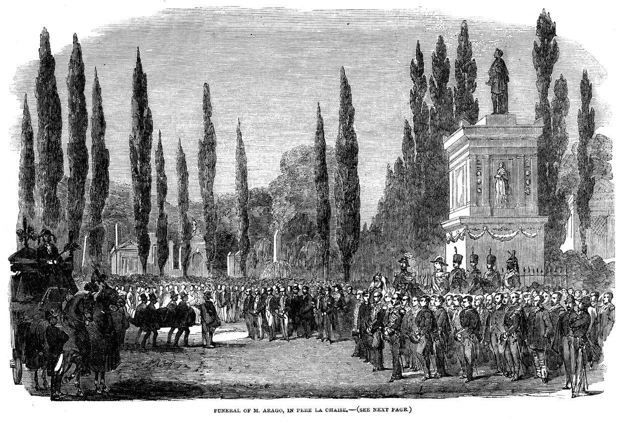 Francois Arago francia csillagász, fizikus és politikus temetése Párizsban, 1853. október 5-én. alkotó: Unbekannt