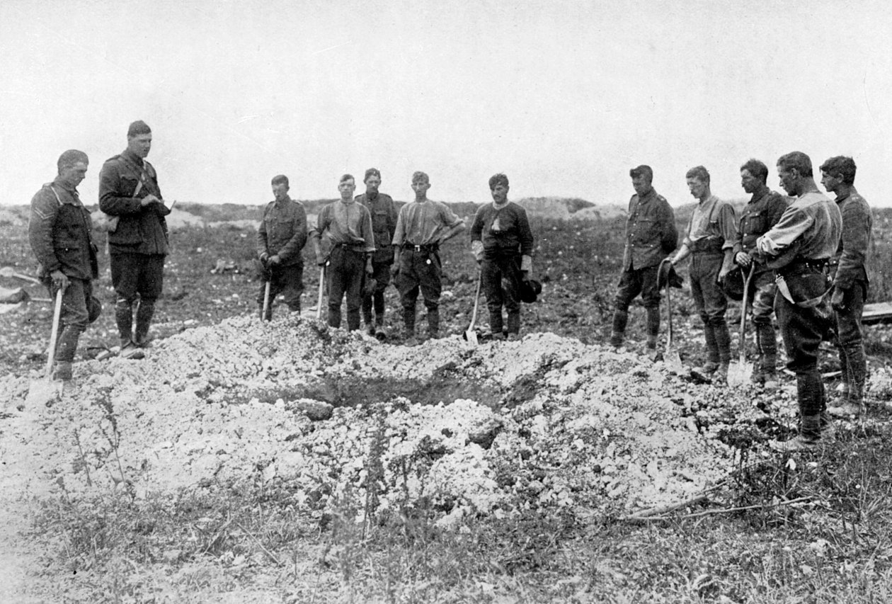 Temetés a nyugati fronton, első világháború, 1916, c1920 alkotó: Unbekannt
