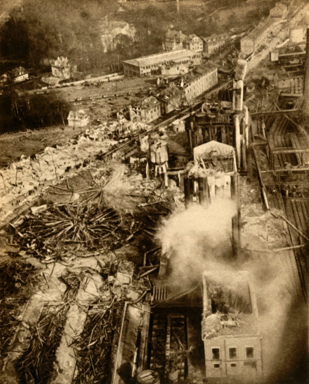 Gázrobbanás Neunkirchenben, Saarland, Németország, 1933. február. alkotó: Unbekannt