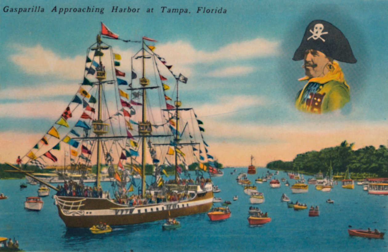 Gasparilla Apporoaching kikötő Tampában, Floridában, 1940-es évek alkotó: Unbekannt