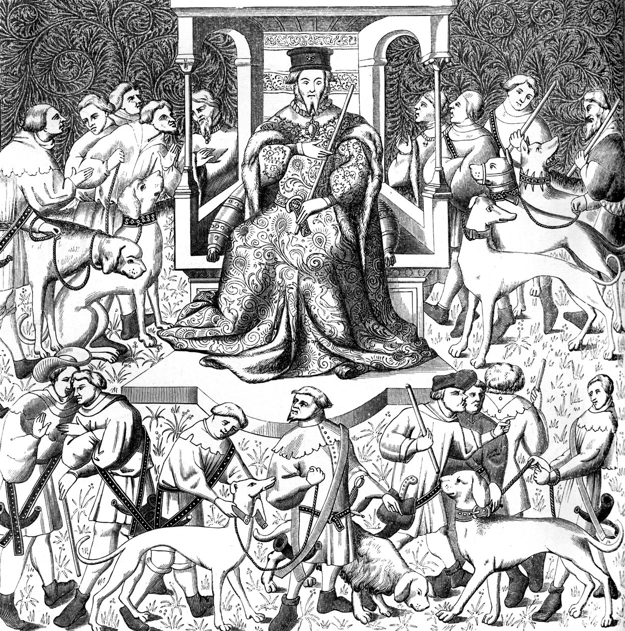 Gaston Phoebus oktatja a tiszteletművészetet, XV. század 1849 alkotó: Unbekannt