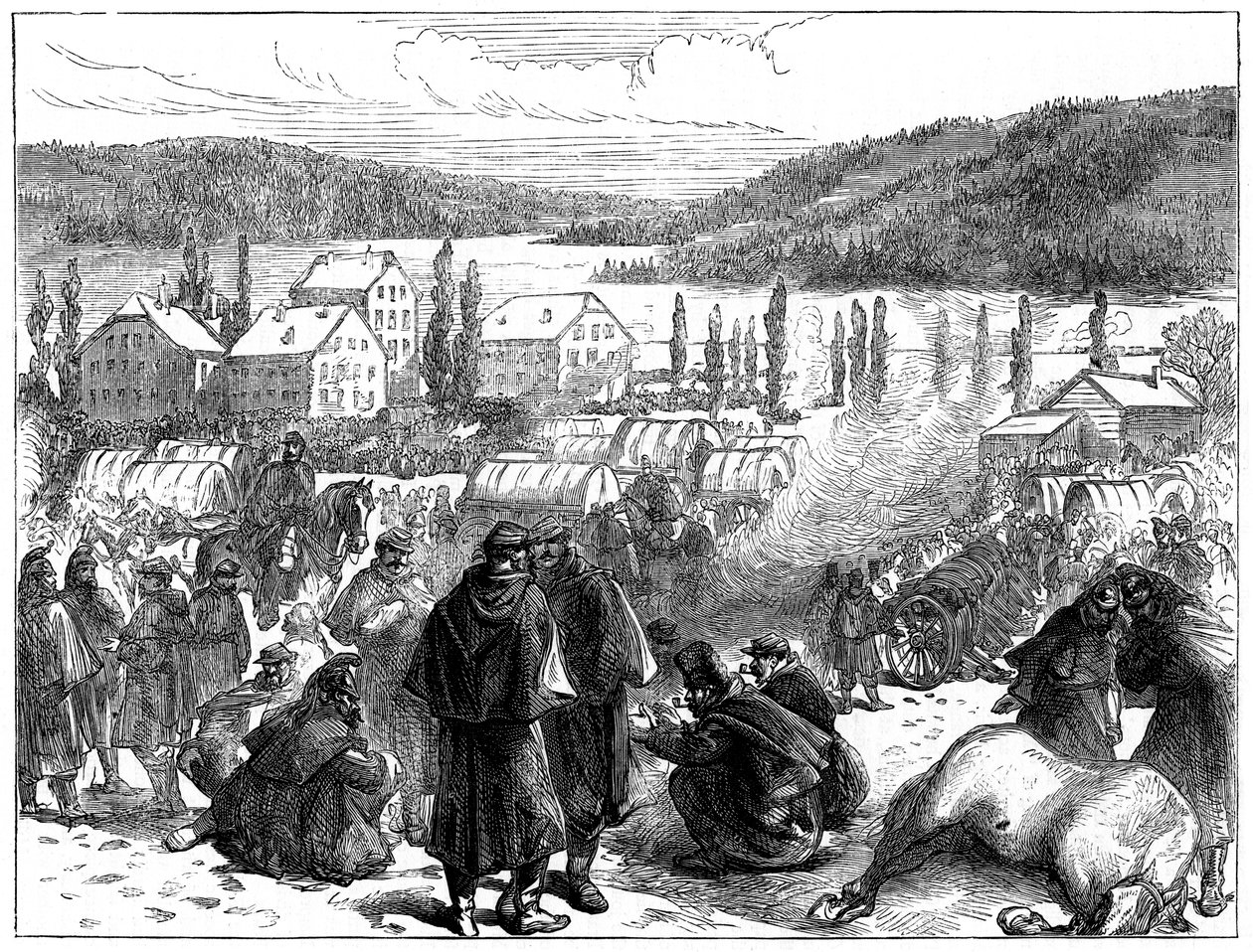 Bourbakis tábornok 1871 februárjában legyőzte a francia hadsereget Svájcban alkotó: Unbekannt