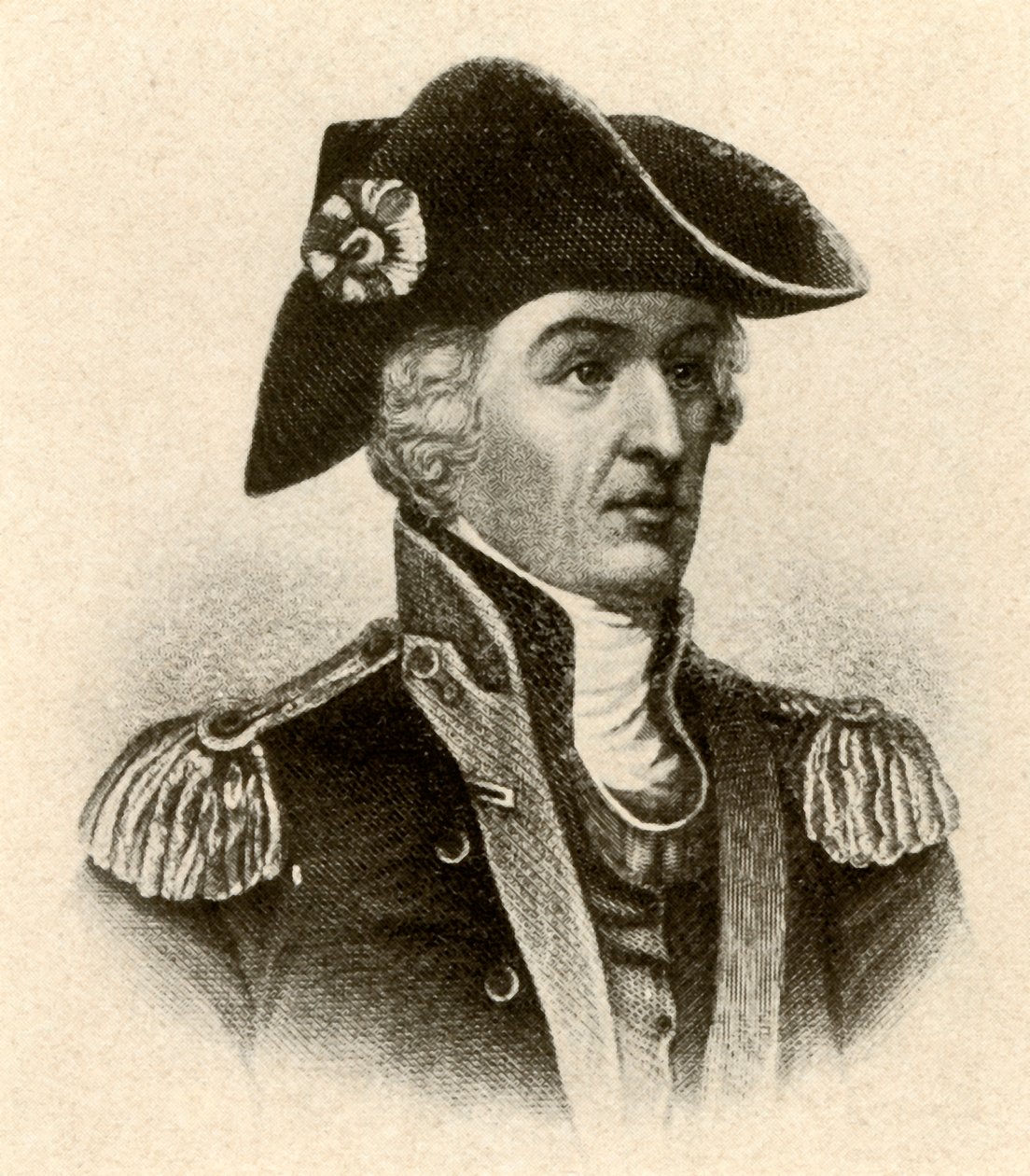 Francis Marion tábornok, magas gallérú kabátban és mellényben, 1770, 1937. alkotó: Unbekannt