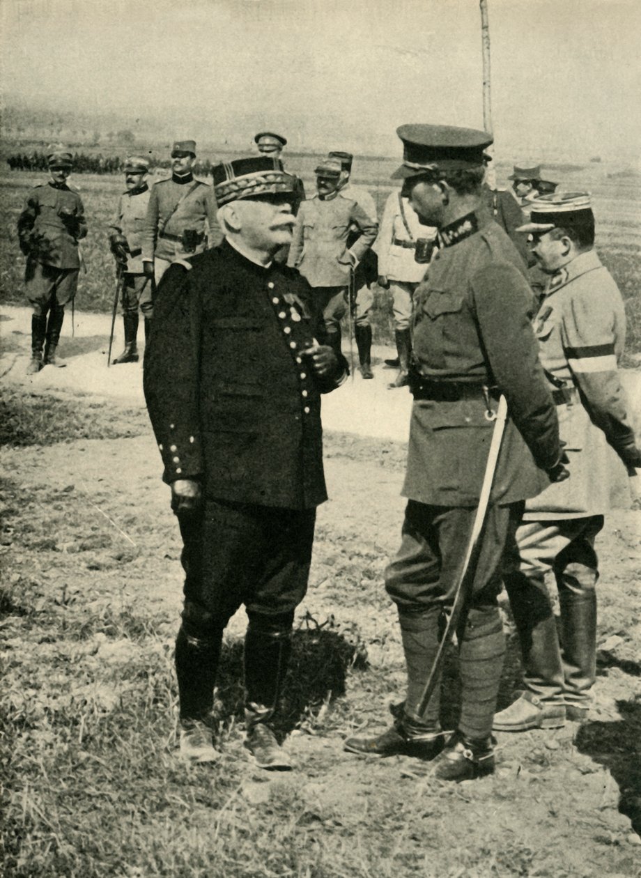 Joseph Joffre tábornok és I. Albert király, első világháború, c1915, c1920. alkotó: Unbekannt