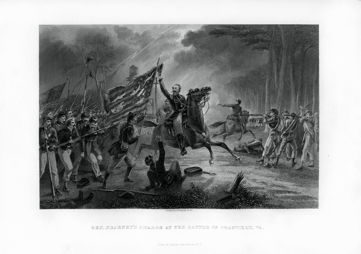 Kearnys tábornok vádja, Chantilly-i csata, Virginia, 1862. szeptember 1., 1862-1867 alkotó: Unbekannt