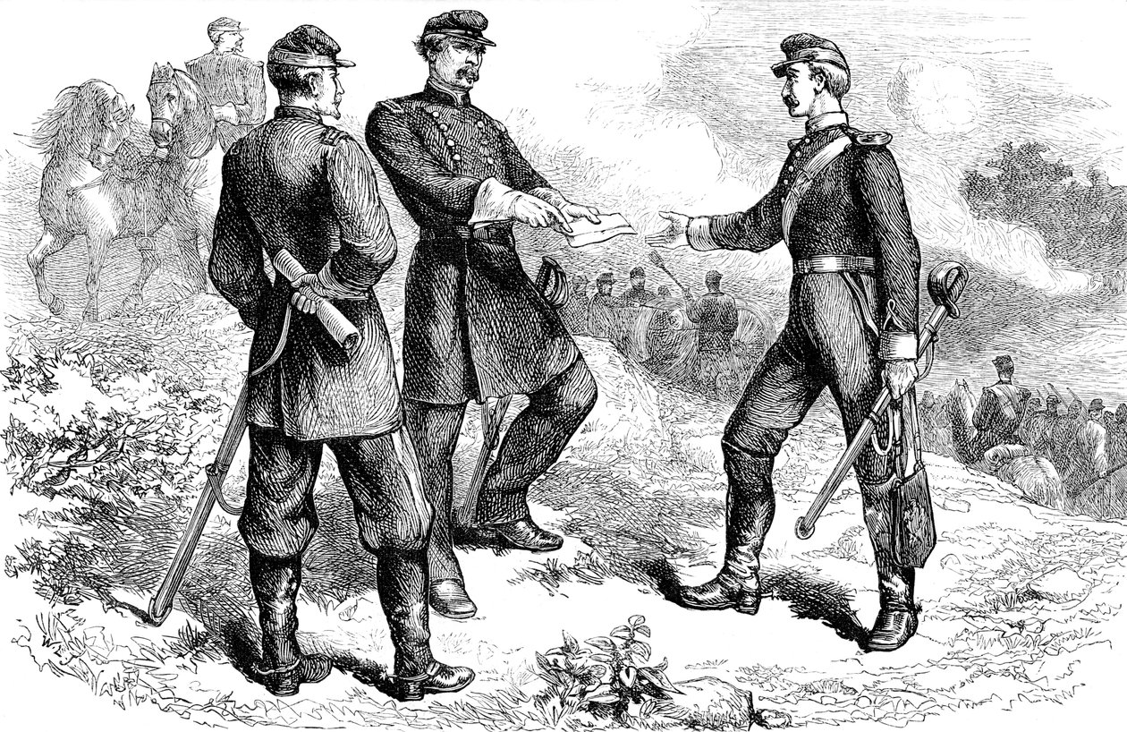 McClellan tábornok az antietami csatában, amerikai polgárháború, 1862 c1880 alkotó: Unbekannt