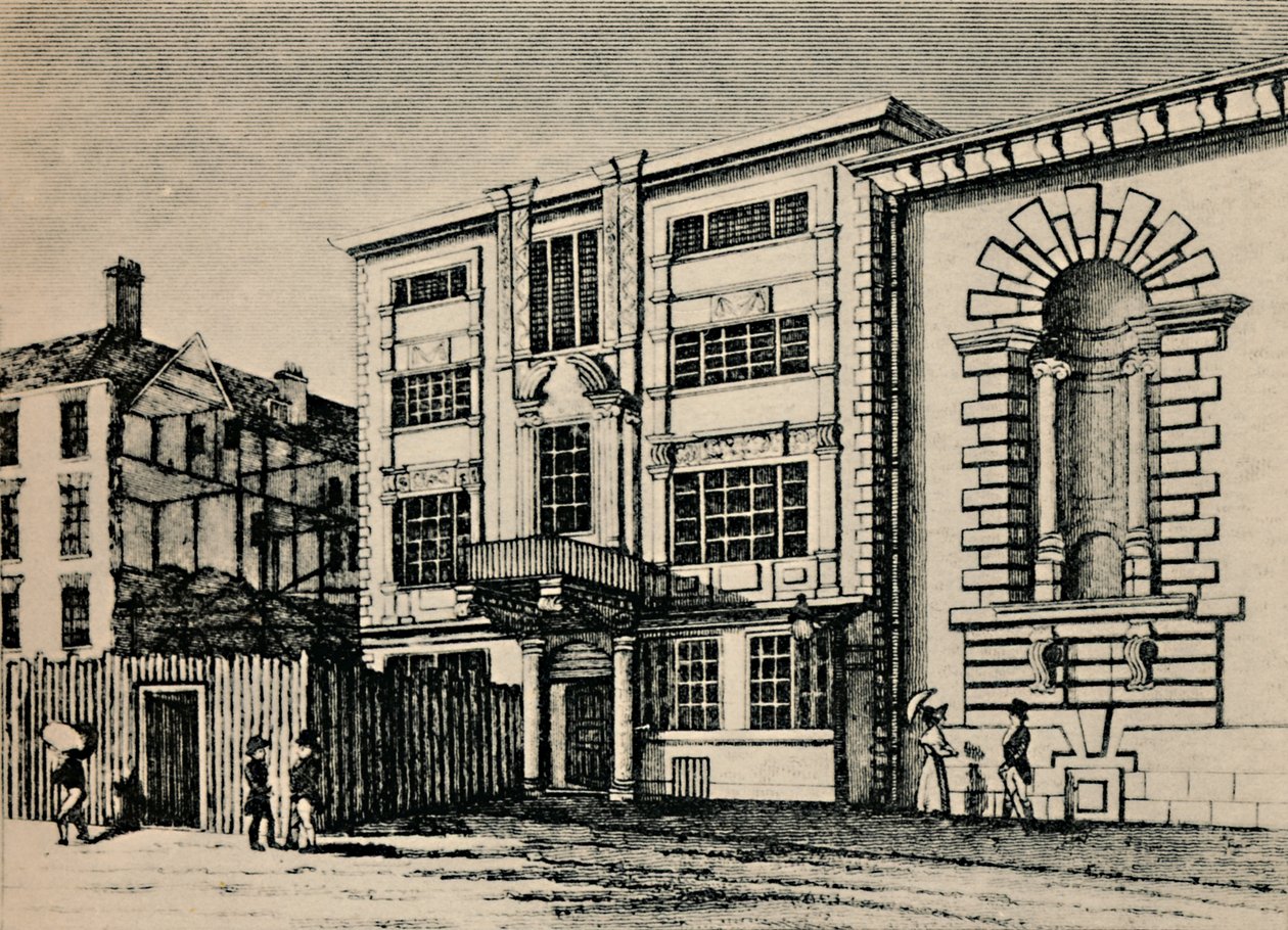 Általános postahivatal, 1793 körül – A Lloyds Coffee House melletti épületek bemutatása, 1928 alkotó: Unbekannt