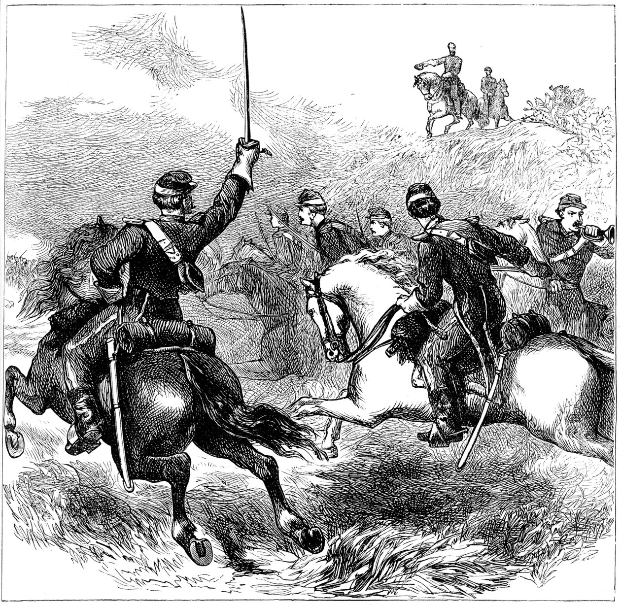 Sheridan tábornok Cedar Creekben, Virginia, amerikai polgárháború, 1864 c1880 alkotó: Unbekannt