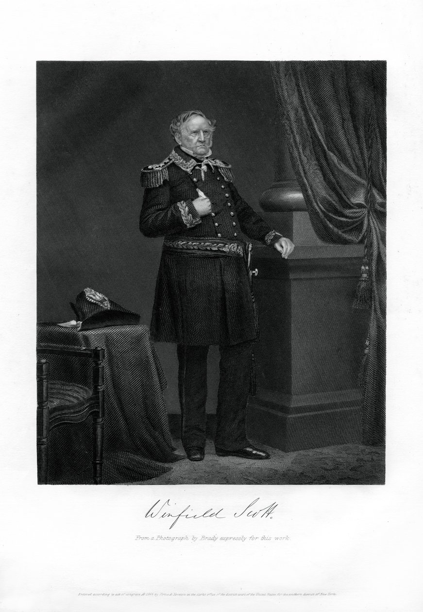 Winfield Scott tábornok, az Egyesült Államok hadseregének tábornoka, diplomata és elnökjelölt, 1862-1867 alkotó: Unbekannt