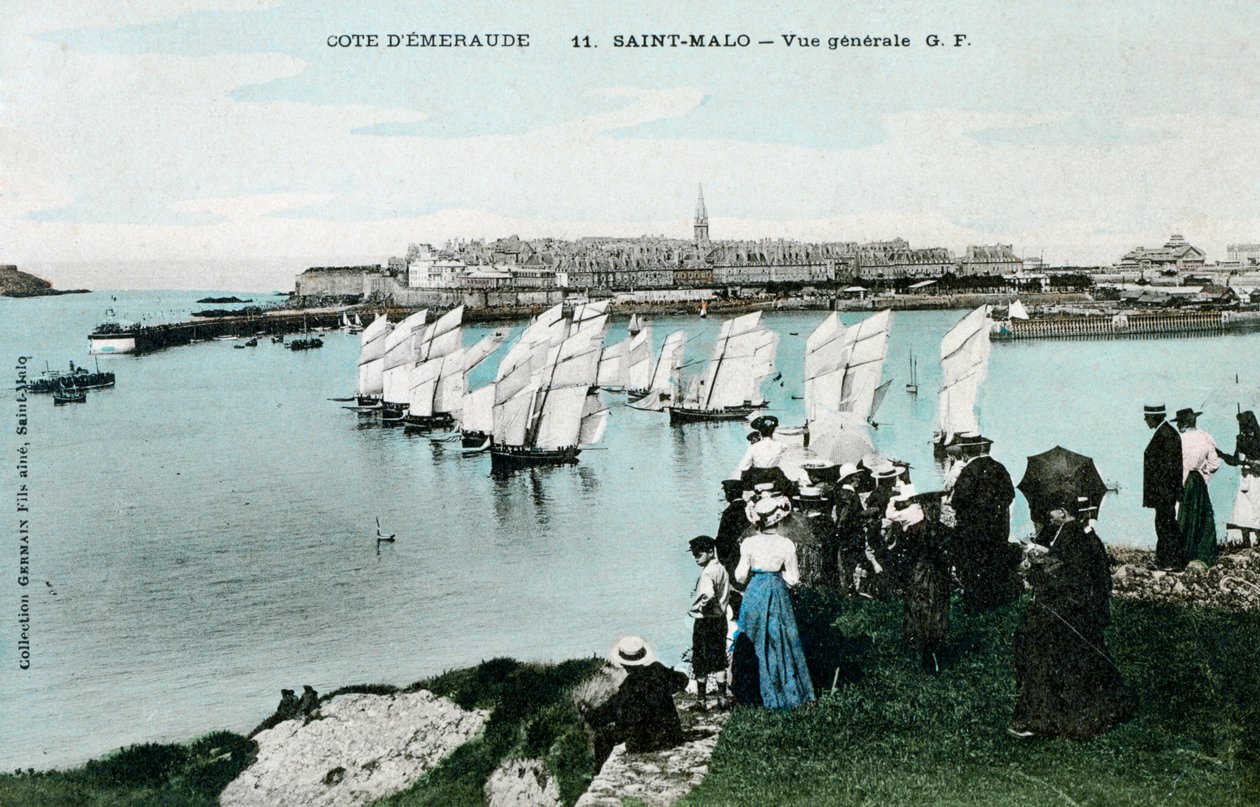 Saint Malo általános képe, Bretagne, Franciaország, 20. század alkotó: Unbekannt