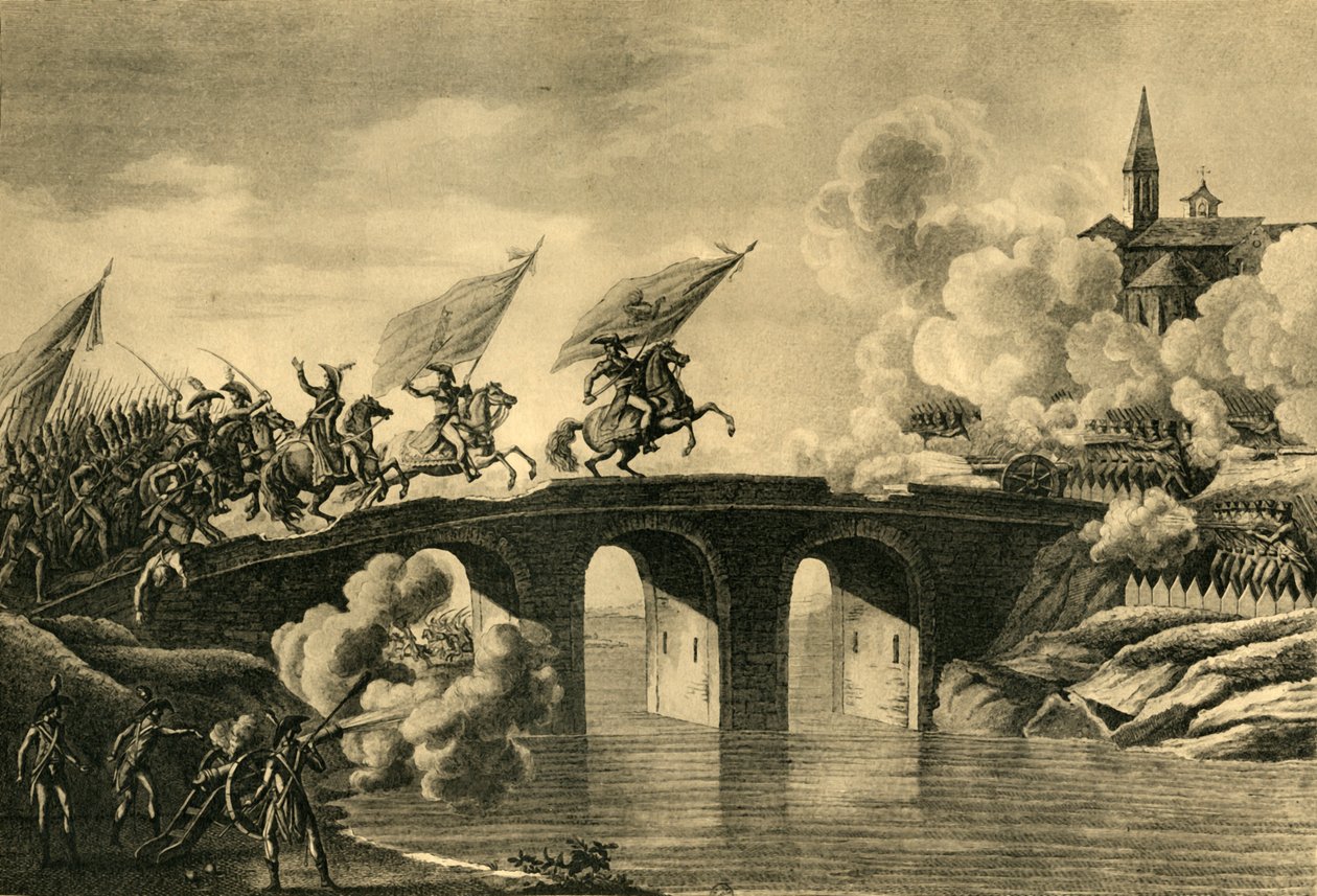 Bonaparte és Augereau tábornok megrohamozza az arcolai hidat 1796 novemberében, 1921. alkotó: Unbekannt