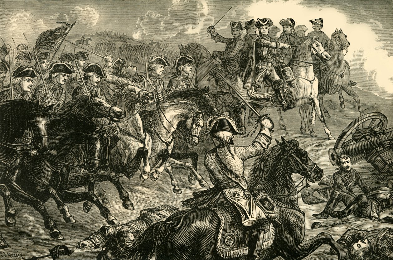 II. György, a dettingeni csatában, 1743. június 27-én, 1890. alkotó: Unbekannt