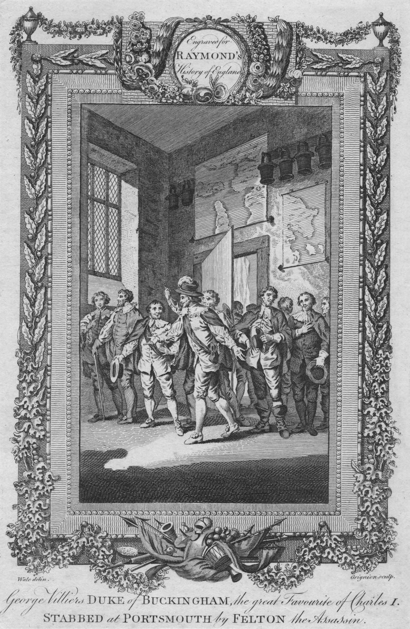 George Villiers, Buckingham hercege, I. Károly nagy kedvence, leszúrva, 1787 alkotó: Unbekannt