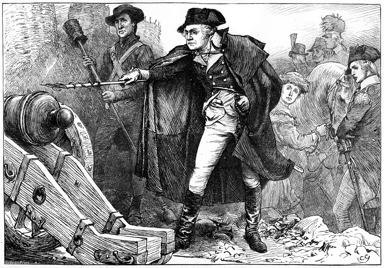 George Washington Yorktown ostrománál, Virginia, 1781 c1880 alkotó: Unbekannt