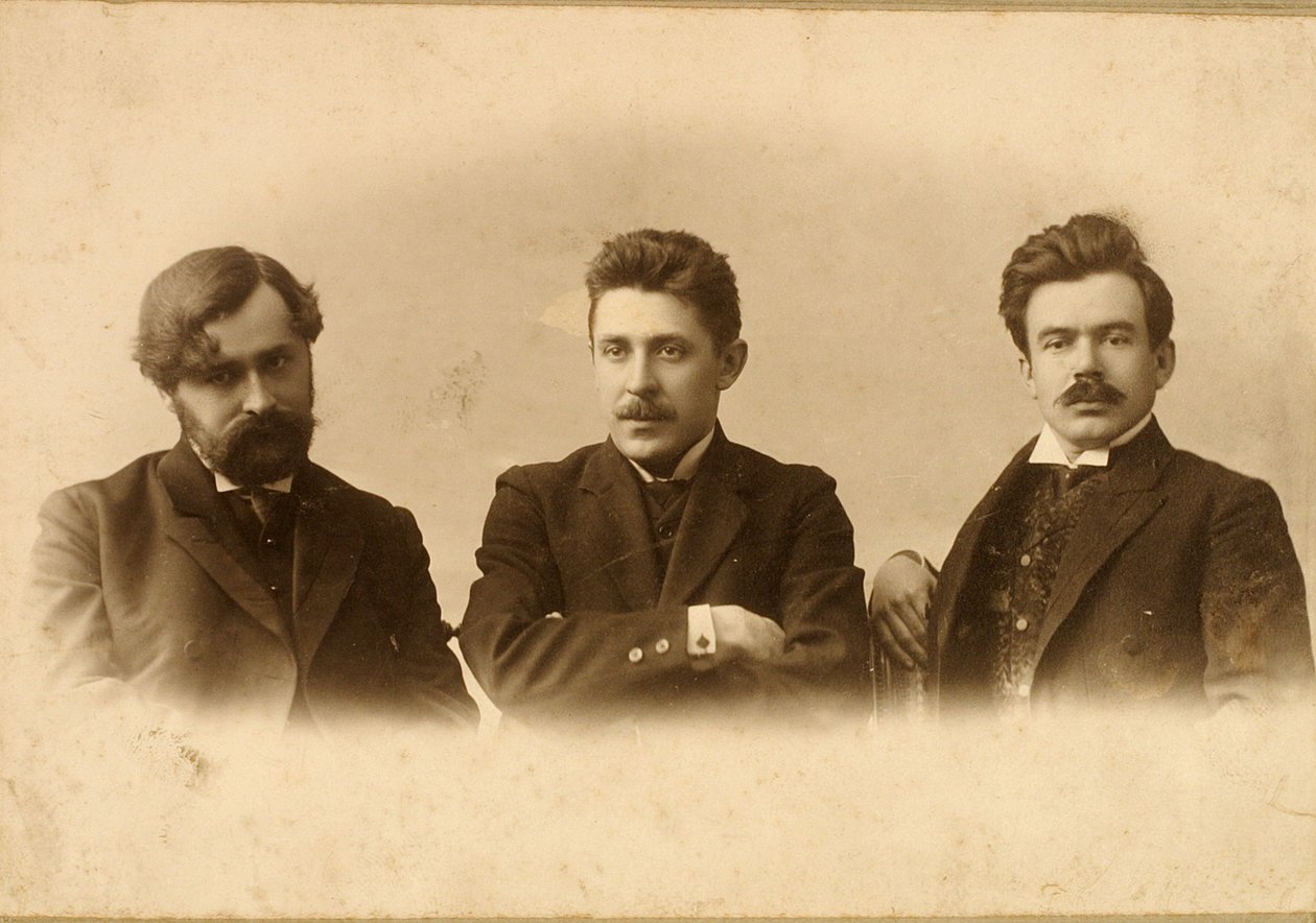 Georgy Chulkov, Vasili Milioti és Genrich Tasteven, orosz írók, 1900-as évek alkotó: Unbekannt
