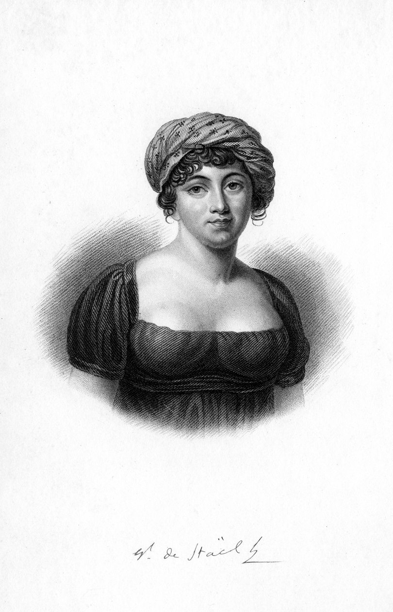 Germaine de Stael francia író, regényíró és politikai propagandista Párizsban született, 1843 alkotó: Unbekannt