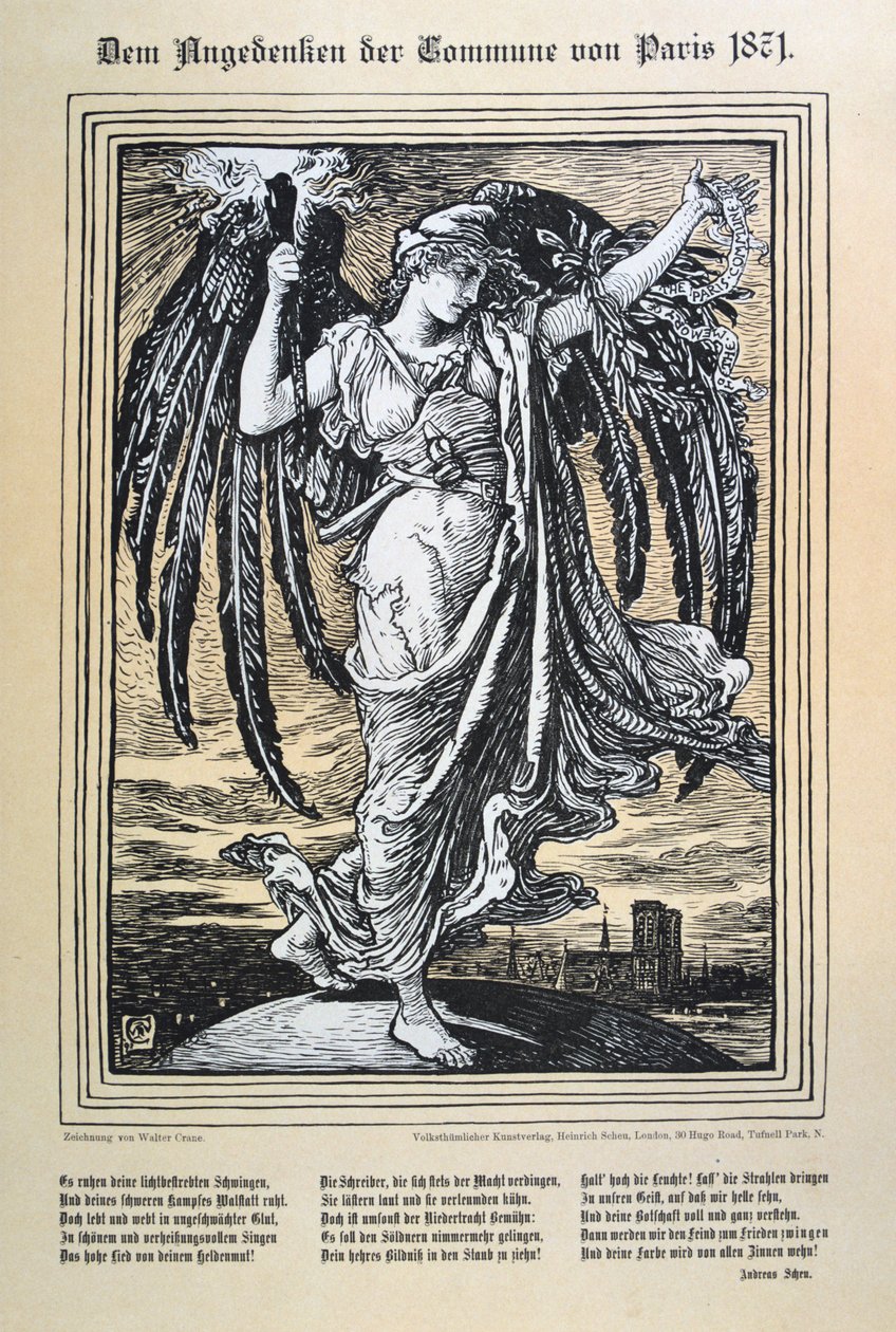 A párizsi kommün német allegóriája, 1871. alkotó: Unbekannt