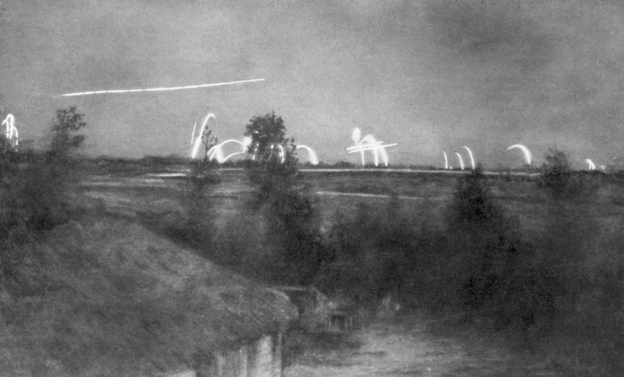 Német tüzérség, Champagne-i front, Franciaország, I. világháború, 1915 1929 alkotó: Unbekannt