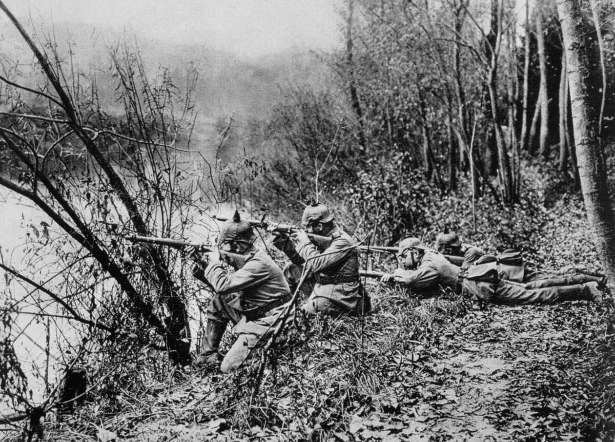 Német katonák az Aisne folyó szélén, Franciaország, 1915 alkotó: Unbekannt