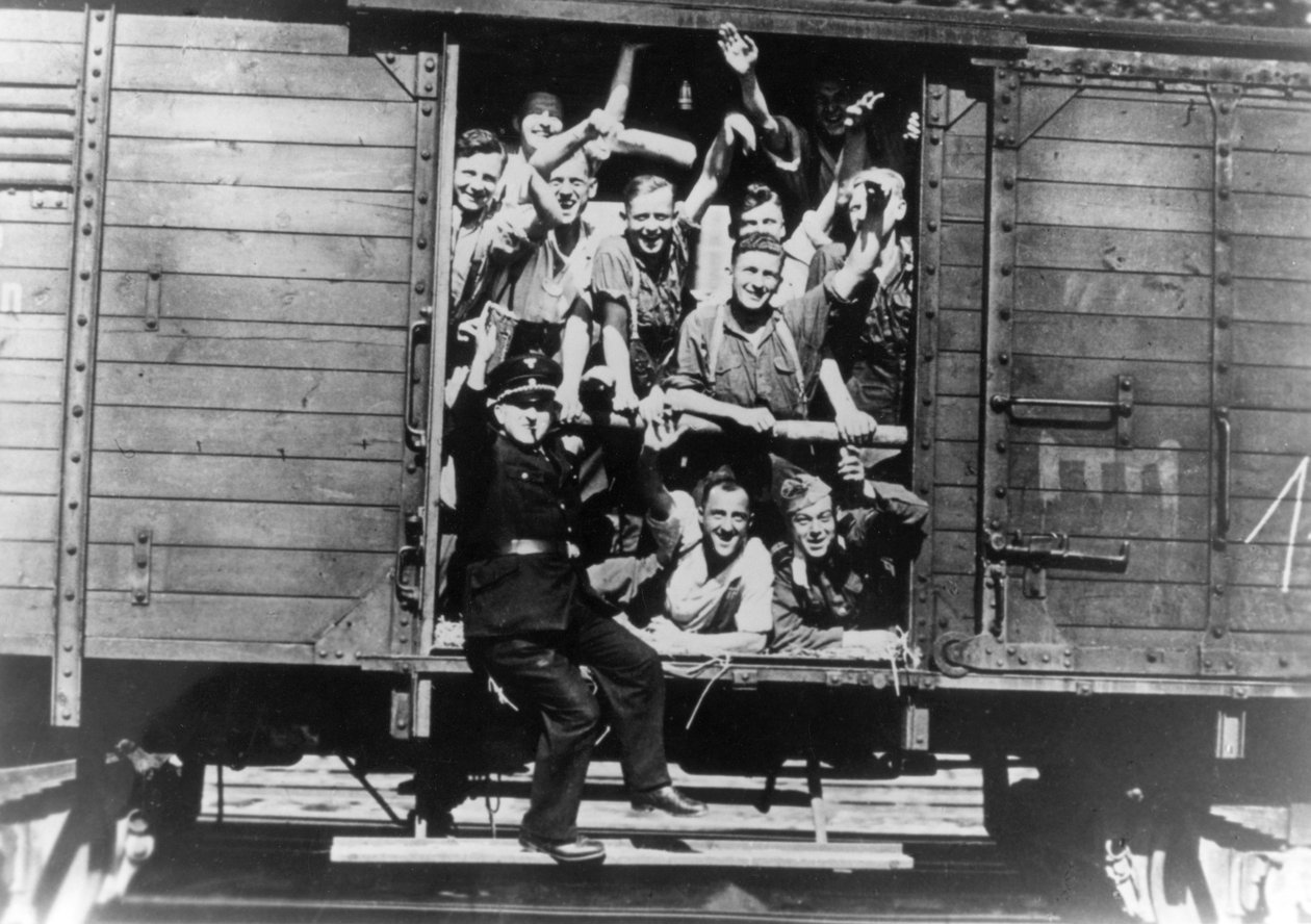 Német katonák vasúti vagonban, Franciaország, 1940. augusztus alkotó: Unbekannt