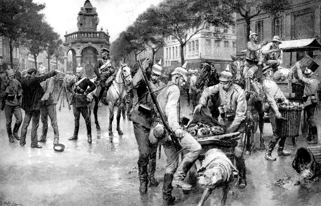 Német csapatok elfoglalják Liege városát Belgiumban, első világháború, 1914 alkotó: Unbekannt