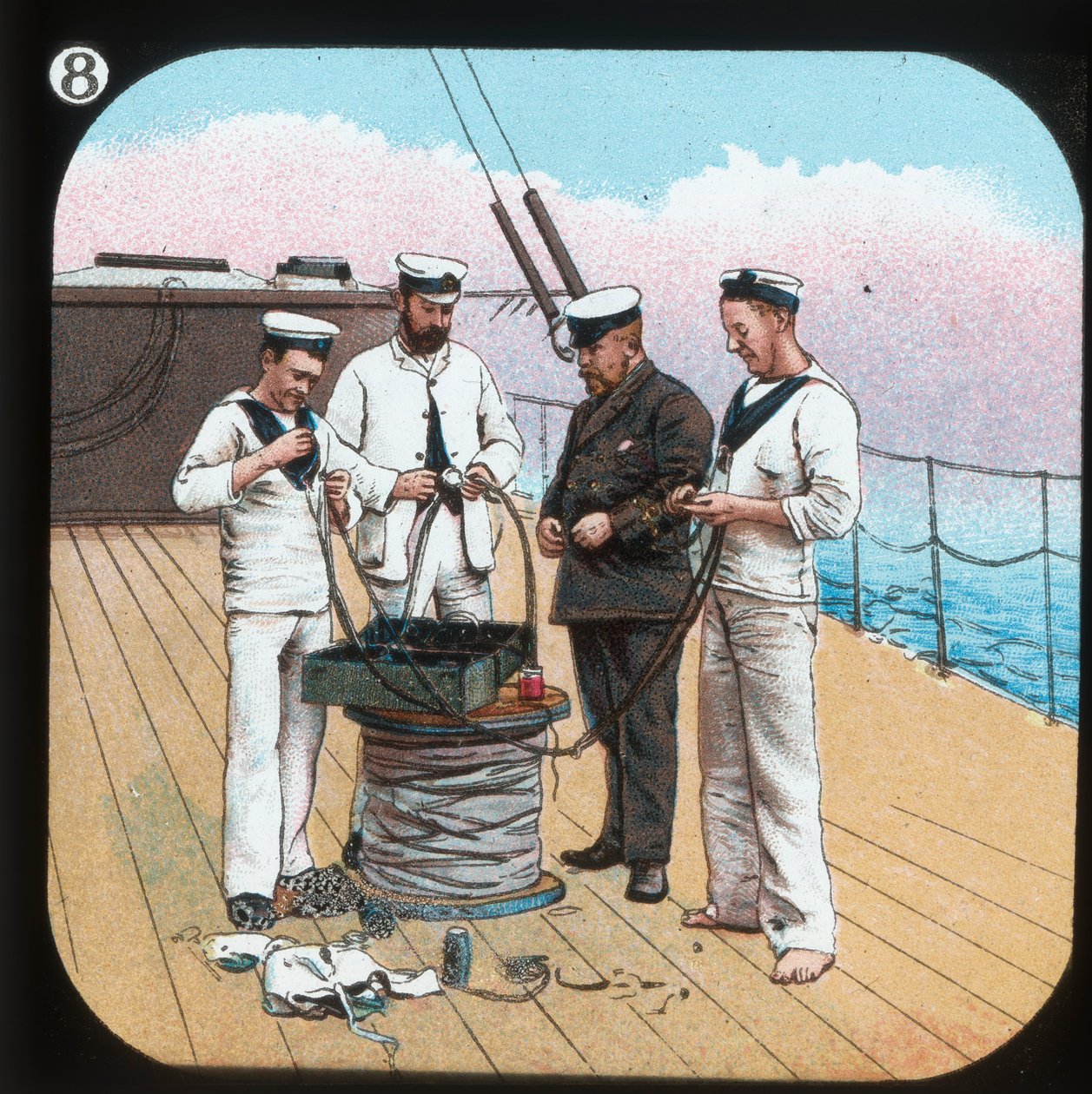 Az elektromos világítás előkészítése -- H.M.S. Edinburgh, 1900. alkotó: Unbekannt