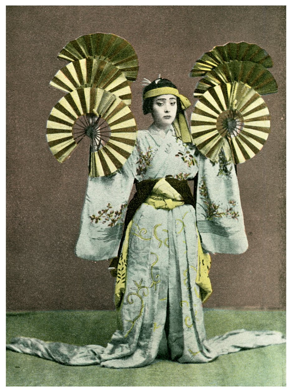 Lány rajongó táncot előadó, Japán, 1904 alkotó: Unbekannt